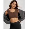 imageODODOS Womens Crop Tank  Seamless Ultra Soft Ribbed Knit Scoop Neck Low Back Sleeveless TopsBrunette