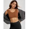 imageODODOS Womens Crop Tank  Seamless Ultra Soft Ribbed Knit Scoop Neck Low Back Sleeveless TopsClay