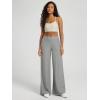 imageODODOS Womens Extra Wide Leg Pants  Ultra Soft Stratum Tech Casual Relaxed Lounge Pants with Pockets  29quot InseamGrey Heather