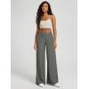 imageODODOS Womens Extra Wide Leg Pants  Ultra Soft Stratum Tech Casual Relaxed Lounge Pants with Pockets  29quot InseamSmoke Heather