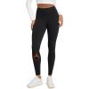imageODODOS Womens Fleece Lined Leggings Thermal Warm Winter Tights  25quot  28quot High Waisted Thick Yoga Pants with Back PocketsBlack