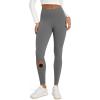 imageODODOS Womens Fleece Lined Leggings Thermal Warm Winter Tights  25quot  28quot High Waisted Thick Yoga Pants with Back PocketsCharcoal