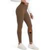 imageODODOS Womens Fleece Lined Leggings Thermal Warm Winter Tights  25quot  28quot High Waisted Thick Yoga Pants with Back PocketsChocolate