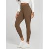 imageODODOS Womens Fleece Lined Leggings Thermal Warm Winter Tights  25quot  28quot High Waisted Thick Yoga Pants with Back PocketsChocolate