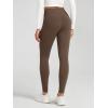 imageODODOS Womens Fleece Lined Leggings Thermal Warm Winter Tights  25quot  28quot High Waisted Thick Yoga Pants with Back PocketsDark Brown