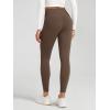 imageODODOS Womens Fleece Lined Leggings Thermal Warm Winter Tights  25quot  28quot High Waisted Thick Yoga Pants with Back PocketsDark Brown