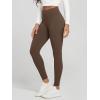 imageODODOS Womens Fleece Lined Leggings Thermal Warm Winter Tights  25quot  28quot High Waisted Thick Yoga Pants with Back PocketsDark Brown