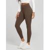 imageODODOS Womens Fleece Lined Leggings Thermal Warm Winter Tights  25quot  28quot High Waisted Thick Yoga Pants with Back PocketsDark Brown