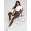 imageODODOS Womens Fleece Lined Leggings Thermal Warm Winter Tights  25quot  28quot High Waisted Thick Yoga Pants with Back PocketsDark Brown