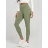 imageODODOS Womens Fleece Lined Leggings Thermal Warm Winter Tights  25quot  28quot High Waisted Thick Yoga Pants with Back PocketsDark Olive