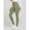 imageODODOS Womens Fleece Lined Leggings Thermal Warm Winter Tights  25quot  28quot High Waisted Thick Yoga Pants with Back PocketsDark Olive