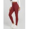 imageODODOS Womens Fleece Lined Leggings Thermal Warm Winter Tights  25quot  28quot High Waisted Thick Yoga Pants with Back PocketsRed Dahlia