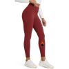 imageODODOS Womens Fleece Lined Leggings Thermal Warm Winter Tights  25quot  28quot High Waisted Thick Yoga Pants with Back PocketsRed Dahlia