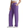 imageODODOS Womens Straight Leg Pants Ultra Soft Stratum Tech Relaxed Casual Pajama Lounge Pants with Pockets2931quot InseamUltra Violet Heather