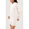 imageODODOS Modal Soft Long Sleeve Oversized Sweatshirts for Women High Crew Neck Relaxed Pullover TopsIvory