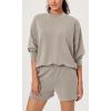 imageODODOS Modal Soft Long Sleeve Oversized Sweatshirts for Women High Crew Neck Relaxed Pullover TopsKhaki