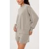imageODODOS Modal Soft Long Sleeve Oversized Sweatshirts for Women High Crew Neck Relaxed Pullover TopsKhaki