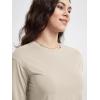 imageODODOS Womens Cropped TShirt  Ultra Soft Short Sleeve Top Crew Neck Relaxed Fit Casual Tee for Everyday WearBeige