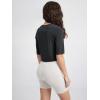 imageODODOS Womens Cropped TShirt  Ultra Soft Short Sleeve Top Crew Neck Relaxed Fit Casual Tee for Everyday WearBlack