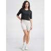 imageODODOS Womens Cropped TShirt  Ultra Soft Short Sleeve Top Crew Neck Relaxed Fit Casual Tee for Everyday WearBlack