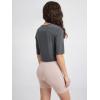 imageODODOS Womens Cropped TShirt  Ultra Soft Short Sleeve Top Crew Neck Relaxed Fit Casual Tee for Everyday WearCharcoal