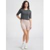 imageODODOS Womens Cropped TShirt  Ultra Soft Short Sleeve Top Crew Neck Relaxed Fit Casual Tee for Everyday WearCharcoal