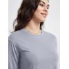 imageODODOS Womens Cropped TShirt  Ultra Soft Short Sleeve Top Crew Neck Relaxed Fit Casual Tee for Everyday WearGrey Blue