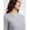 imageODODOS Womens Cropped TShirt  Ultra Soft Short Sleeve Top Crew Neck Relaxed Fit Casual Tee for Everyday WearLight Gray