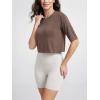 imageODODOS Womens Cropped TShirt  Ultra Soft Short Sleeve Top Crew Neck Relaxed Fit Casual Tee for Everyday WearTea Brown