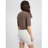 imageODODOS Womens Cropped TShirt  Ultra Soft Short Sleeve Top Crew Neck Relaxed Fit Casual Tee for Everyday WearTea Brown
