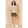 imageODODOS Womens Long Sleeve Shirts with Thumb Hole Cloud Feeling Soft Crew Neck Slim Fit Tee Yoga Athletic Workout TopsBeige