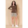 imageODODOS Womens Long Sleeve Shirts with Thumb Hole Cloud Feeling Soft Crew Neck Slim Fit Tee Yoga Athletic Workout TopsBrunette