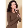 imageODODOS Womens Long Sleeve Shirts with Thumb Hole Cloud Feeling Soft Crew Neck Slim Fit Tee Yoga Athletic Workout TopsBrunette