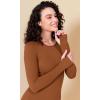 imageODODOS Womens Long Sleeve Shirts with Thumb Hole Cloud Feeling Soft Crew Neck Slim Fit Tee Yoga Athletic Workout TopsCaramel