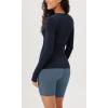 imageODODOS Womens Long Sleeve Shirts with Thumb Hole Cloud Feeling Soft Crew Neck Slim Fit Tee Yoga Athletic Workout TopsDeep Navy