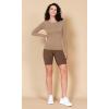 imageODODOS Womens Long Sleeve Shirts with Thumb Hole Cloud Feeling Soft Crew Neck Slim Fit Tee Yoga Athletic Workout TopsLight Brown