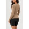 imageODODOS Womens Long Sleeve Shirts with Thumb Hole Cloud Feeling Soft Crew Neck Slim Fit Tee Yoga Athletic Workout TopsLight Brown
