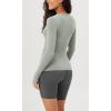 imageODODOS Womens Long Sleeve Shirts with Thumb Hole Cloud Feeling Soft Crew Neck Slim Fit Tee Yoga Athletic Workout TopsLime Stone