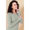 imageODODOS Womens Long Sleeve Shirts with Thumb Hole Cloud Feeling Soft Crew Neck Slim Fit Tee Yoga Athletic Workout TopsLime Stone