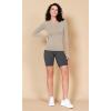 imageODODOS Womens Long Sleeve Shirts with Thumb Hole Cloud Feeling Soft Crew Neck Slim Fit Tee Yoga Athletic Workout TopsShaker Beige