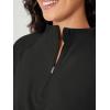 imageODODOS Womens Purevibe Cotton HalfZip Pullover Funnel Neck Sweatshirts Long Sleeve TopsBlack