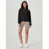 imageODODOS Womens Purevibe Cotton HalfZip Pullover Funnel Neck Sweatshirts Long Sleeve TopsBlack
