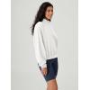 imageODODOS Womens Purevibe Cotton HalfZip Pullover Funnel Neck Sweatshirts Long Sleeve TopsWhite