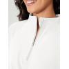 imageODODOS Womens Purevibe Cotton HalfZip Pullover Funnel Neck Sweatshirts Long Sleeve TopsWhite