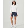 imageODODOS Womens Purevibe Cotton HalfZip Pullover Funnel Neck Sweatshirts Long Sleeve TopsWhite