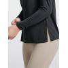 imageODODOS Womens Relaxed Fit Long Sleeve Shirts Boat Neck Side Slit PeachSoft Casual Lounge Yoga TopsBlack