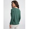 imageODODOS Womens Relaxed Fit Long Sleeve Shirts Boat Neck Side Slit PeachSoft Casual Lounge Yoga TopsDark Green