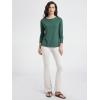 imageODODOS Womens Relaxed Fit Long Sleeve Shirts Boat Neck Side Slit PeachSoft Casual Lounge Yoga TopsDark Green