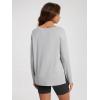 imageODODOS Womens Relaxed Fit Long Sleeve Shirts Boat Neck Side Slit PeachSoft Casual Lounge Yoga TopsHeather Grey