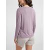 imageODODOS Womens Relaxed Fit Long Sleeve Shirts Boat Neck Side Slit PeachSoft Casual Lounge Yoga TopsLavender